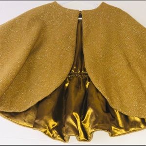 Girls Gold Wool Cape